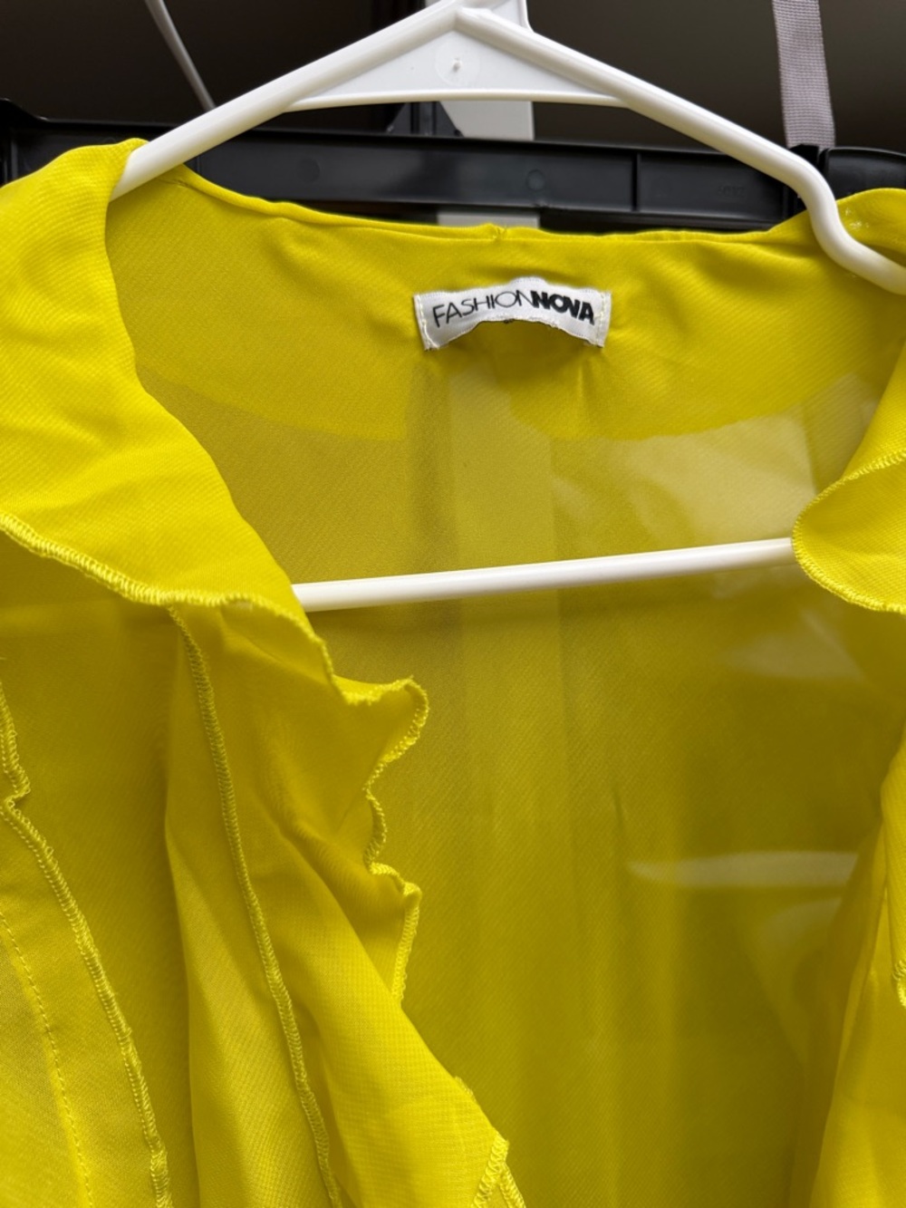 Bright Yellow Long Ruffle-Trim Dress - Picture 3 of 7